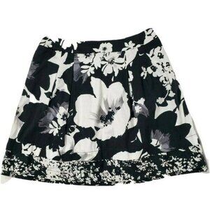 White House Black‎ Market WHBM Womens Size 10 Pleated Floral Lined Zip